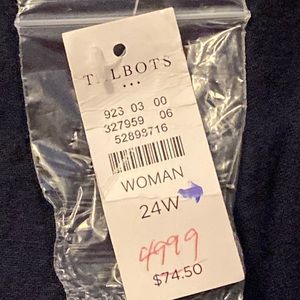 Talbots NWT Navy Linen Crop Cargo Pants